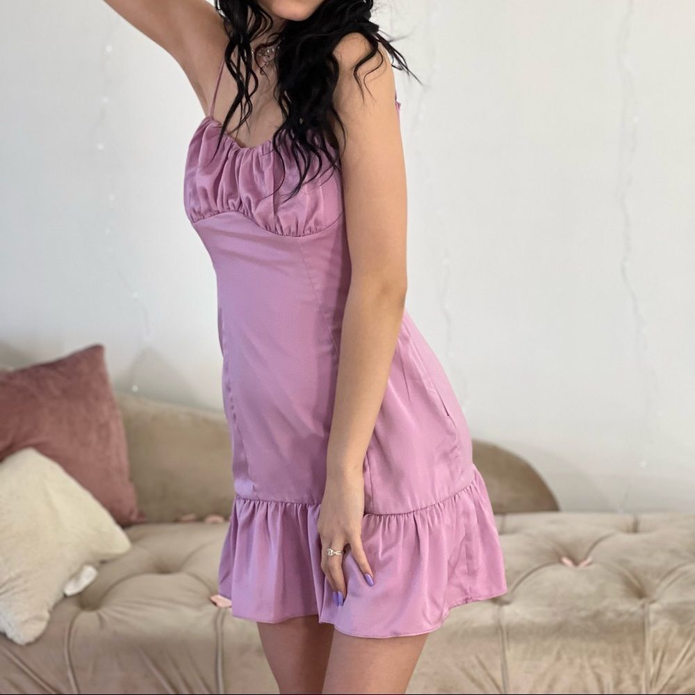 Lace Up Back Mini Dress - Picture 5 of 10